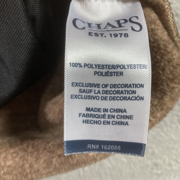 Chaps Sweater Men Large Brown 1/4 Zip Pullover Fleece Sweatshirt Pockets Logo - Picture 10 of 16